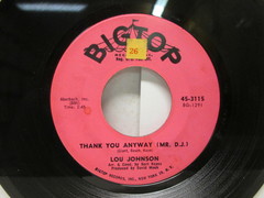 Johnson, Lou - Thank You Anyway (mr.dj) VG SOL